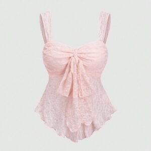 Sweetra Top corto con textura de estampado de mariposa tipo bandeau