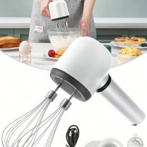 Batidor mezclador de múltiples especificaciones opcionales con 3 velocidades ajustables, varilla única o doble, batidor eléctrico de espuma de leche con pantalla, batidora de mano, espuma de café, batidora portátil, batidora de capuchino, utensilios de cocina para el hogar (Varilla única 800mAh/Varilla doble 1200mAh)