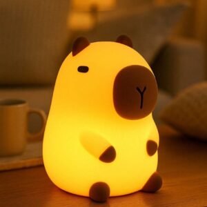 Luz nocturna linda de Capibara, luz nocturna de Búfalo, luz LED suave. Interruptor de palanca, luz nocturna de animal de novedad, adecuada para escritorio, dormitorio, decoración del hogar, regalo de cumpleaños y Navidad, adorno, compañero de sueño
